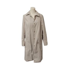 Casual Corner Cream Long Button Down Trench Coat Size Large